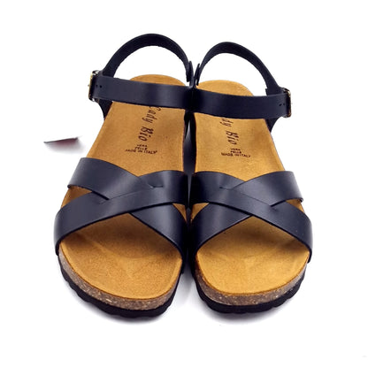Sandalo Donna Morbicomoda Incrocio Nero