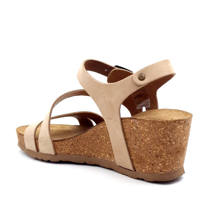 Sandalo Donna con Zeppa Morbicomoda Fascia Nocciola
