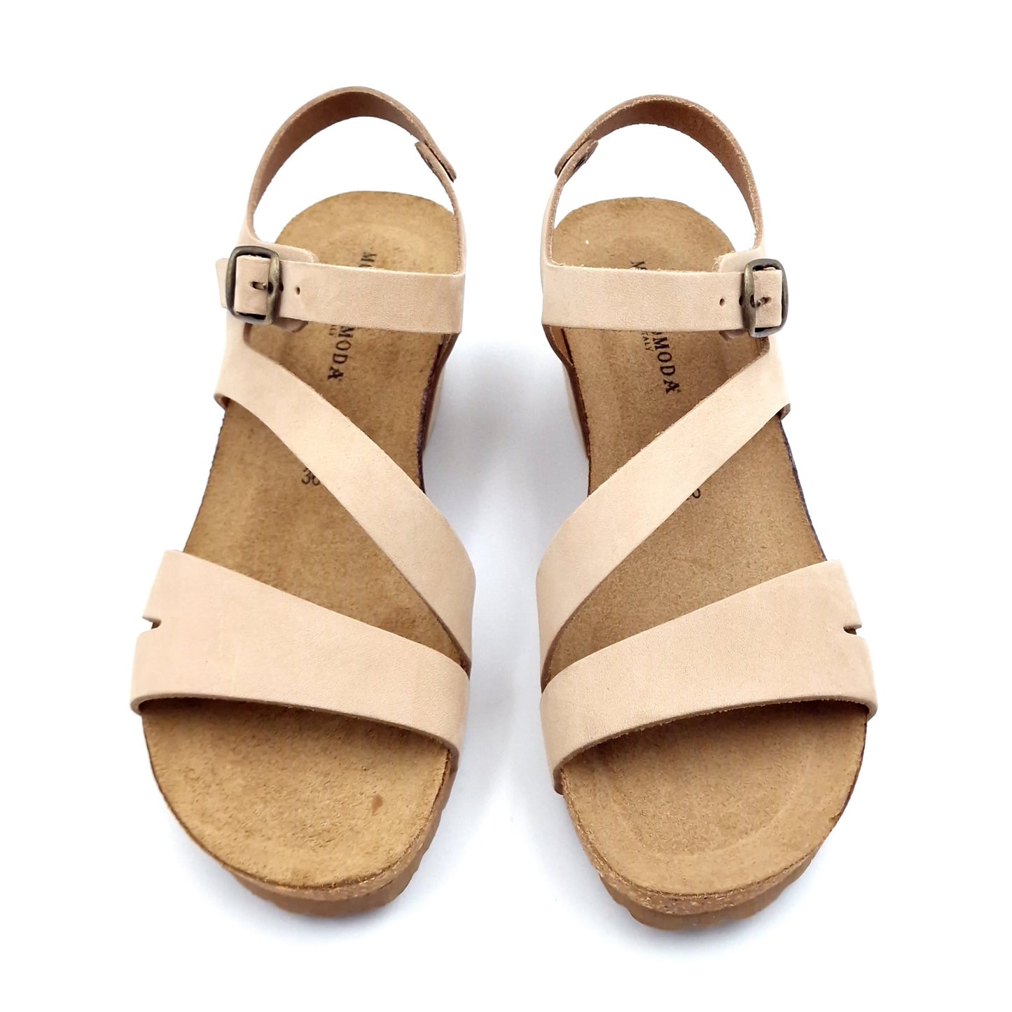 Sandalo Donna con Zeppa Morbicomoda Fascia Nocciola