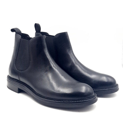 Stivaletto Beatles Uomo Studio Mode in Pelle Nero