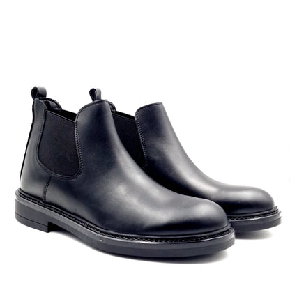 Stivaletto Beatles Uomo in Pelle Nero liscio