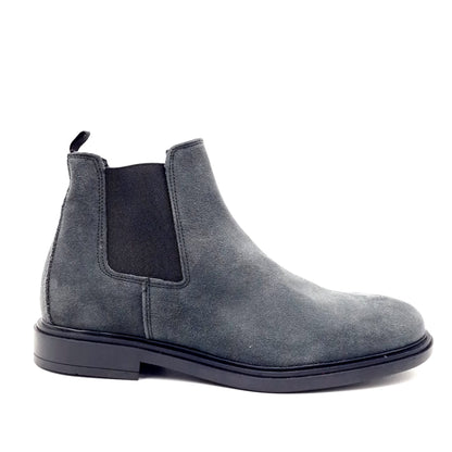 Stivaletto Beatles Uomo in Pelle Grigio liscio