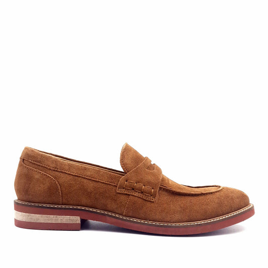 Mocassino Uomo Studio Mode in Pelle Scamosciata Cuoio