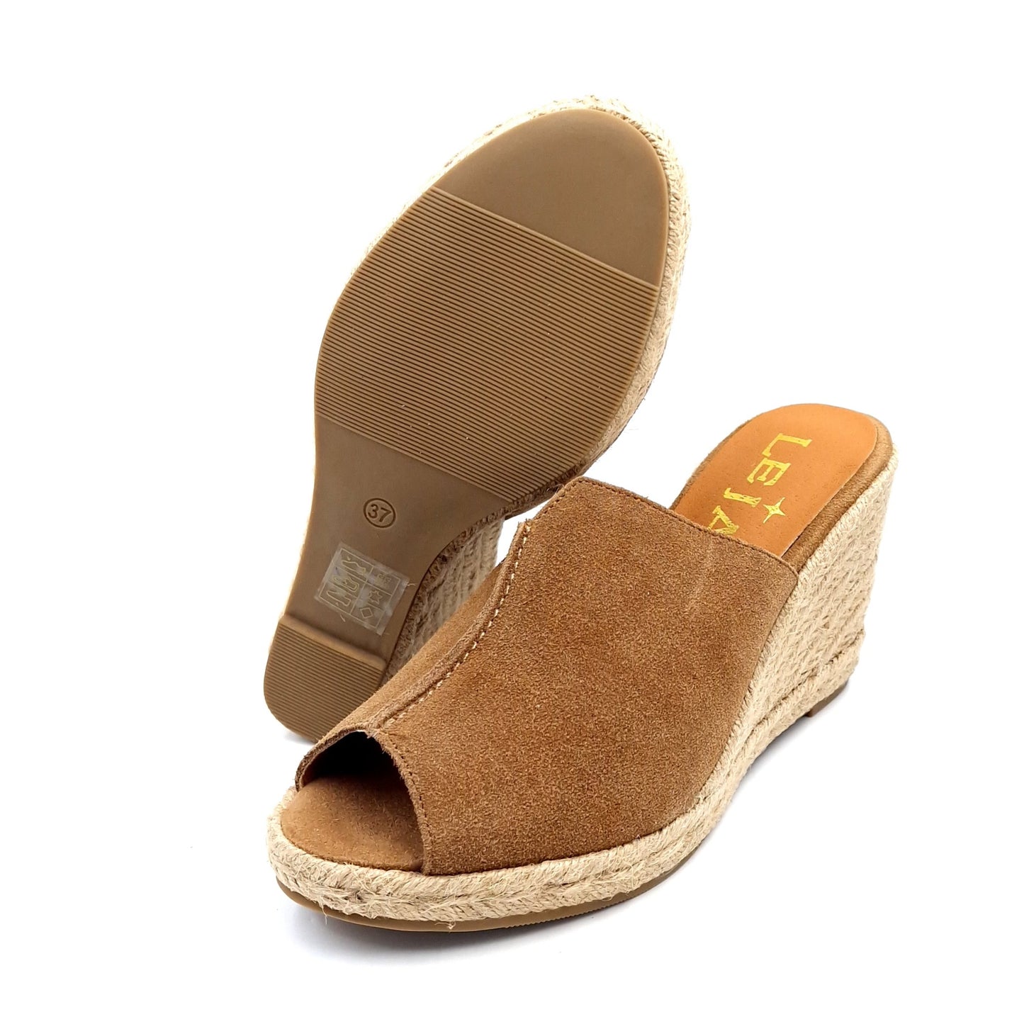 Sabot Espadrillas Donna Le Jade Zeppa Cuoio