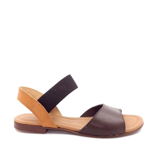 Sandalo Fascia Pelle Testa di Moro elastico Marrone