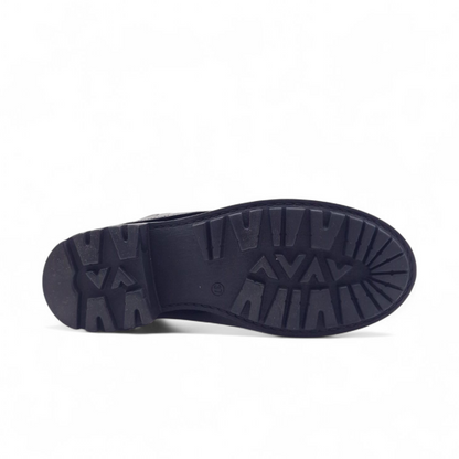 Mezzo Stivale Risvolto Donna in Pelle Nero