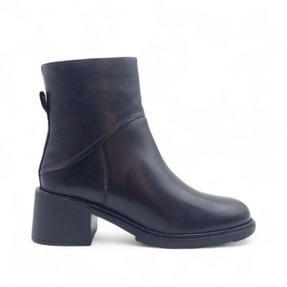 Stivaletto Donna tacco doppio in Pelle Nero