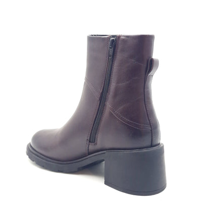 Stivaletto Donna tacco doppio in Pelle Burgundy