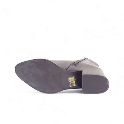 Stivaletto Donna Tacco in Pelle Cioccolato