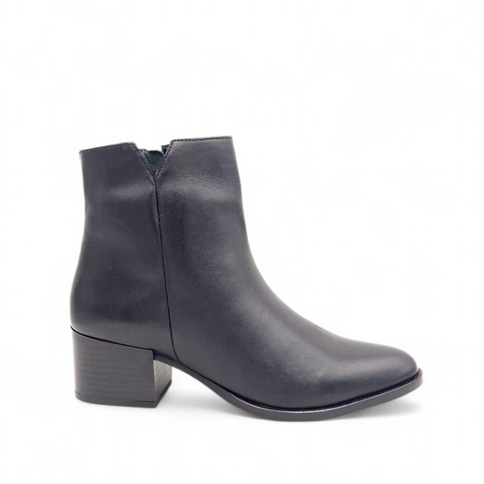Stivaletto Donna Tacco in Pelle Nero