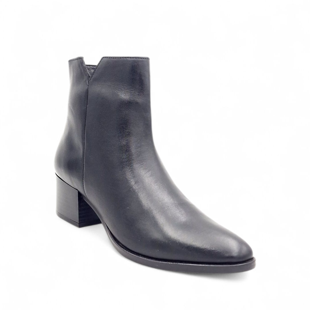 Stivaletto Donna Tacco in Pelle Nero