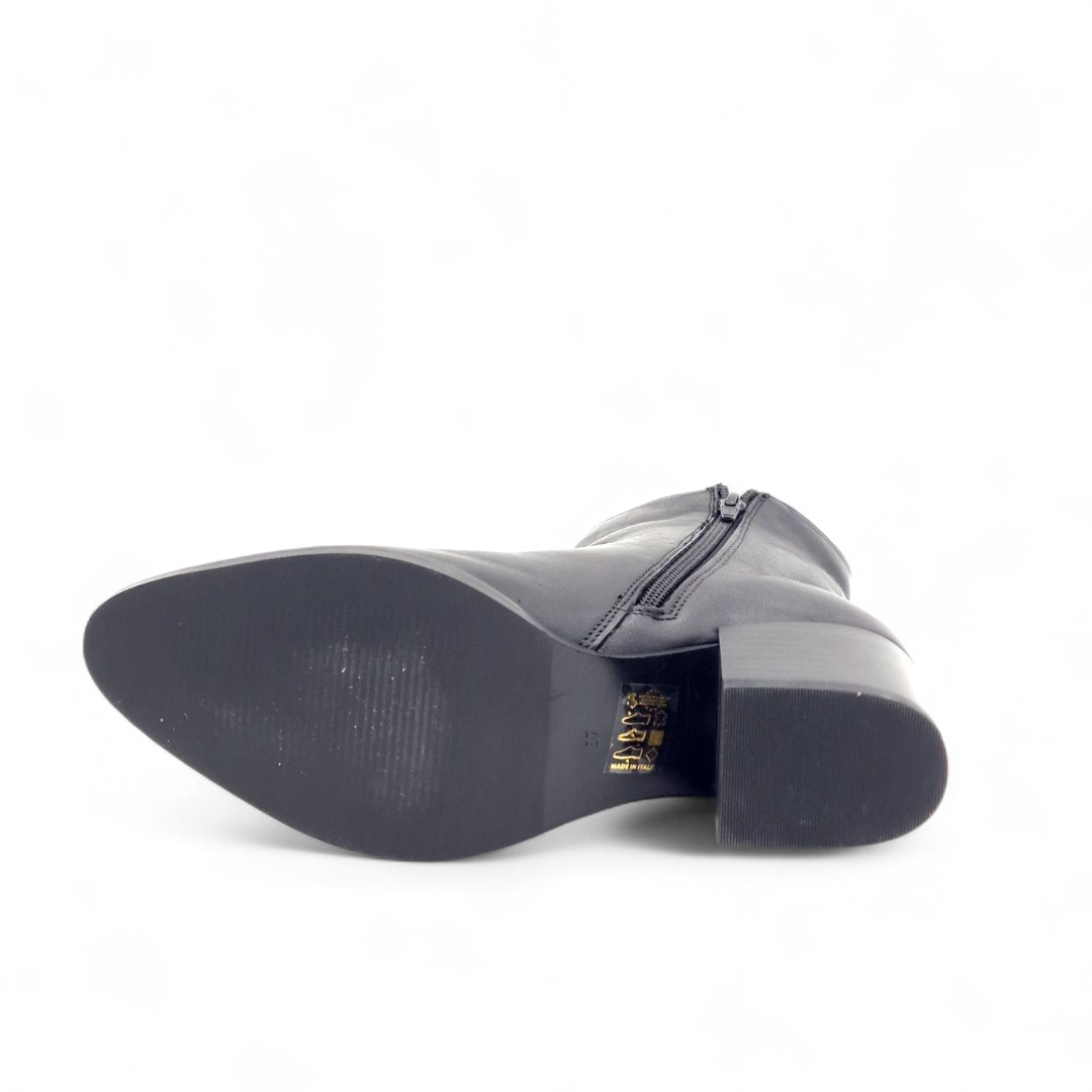 Stivaletto Donna Tacco in Pelle Nero