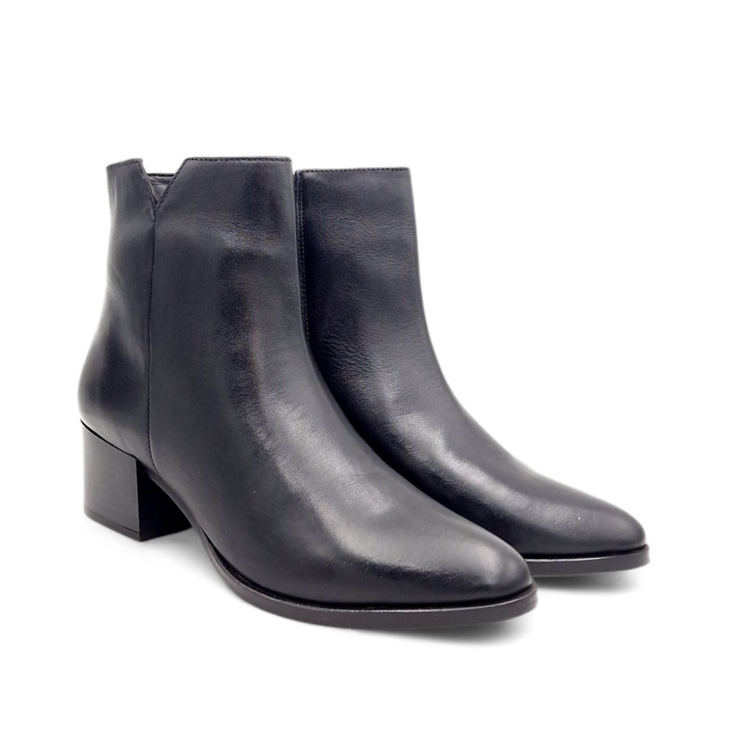 Stivaletto Donna Tacco in Pelle Nero