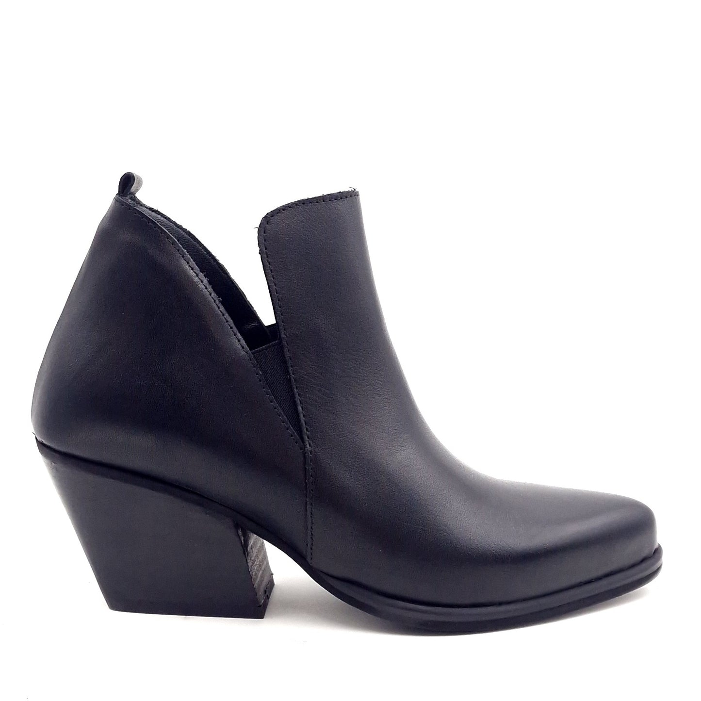 Tronchetto Donna Texano in Pelle Nero