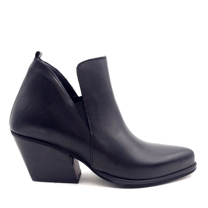 Tronchetto Donna Texano in Pelle Nero