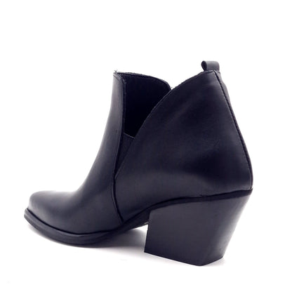 Tronchetto Donna Texano in Pelle Nero