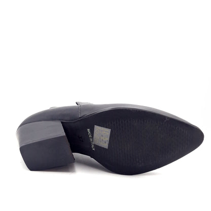 Tronchetto Donna Texano in Pelle Nero