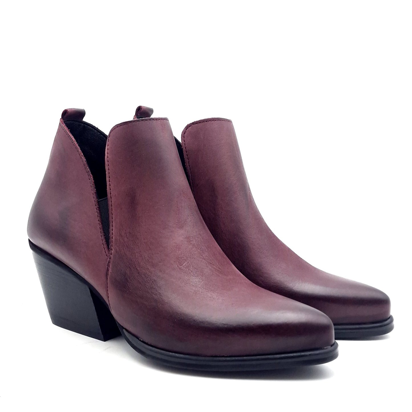 Tronchetto Donna Texano in Pelle Nabuk Bordò