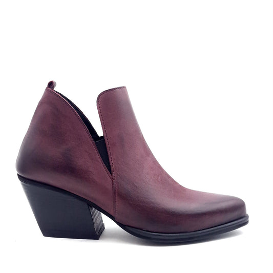 Tronchetto Donna Texano in Pelle Nabuk Bordò