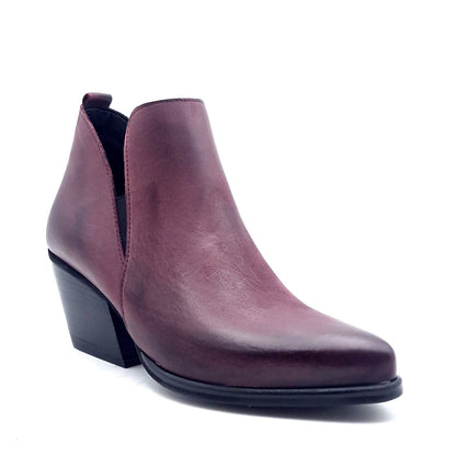 Tronchetto Donna Texano in Pelle Nabuk Bordò