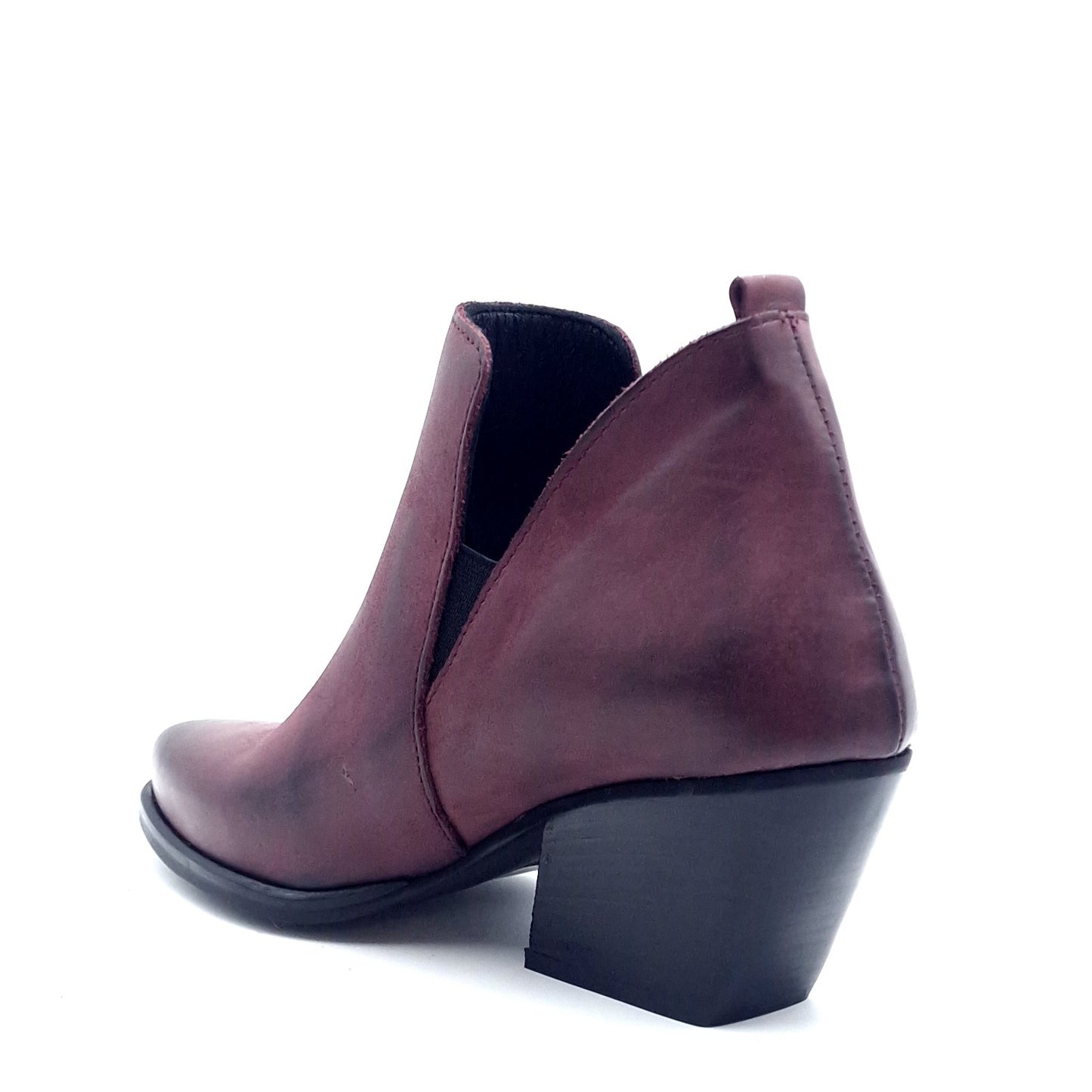 Tronchetto Donna Texano in Pelle Nabuk Bordò