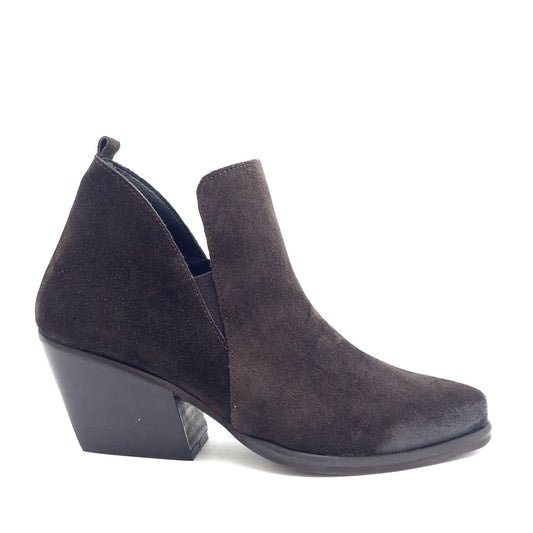 Tronchetto Donna Texano in Pelle Scamosciata Marrone