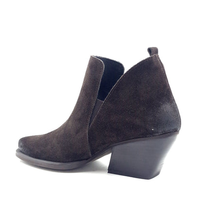 Tronchetto Donna Texano in Pelle Scamosciata Marrone