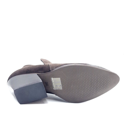 Tronchetto Donna Texano in Pelle Scamosciata Marrone