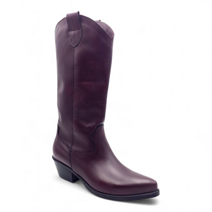 Stivale Donna Texano in Pelle Bordò