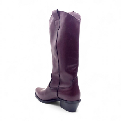 Stivale Donna Texano in Pelle Bordò