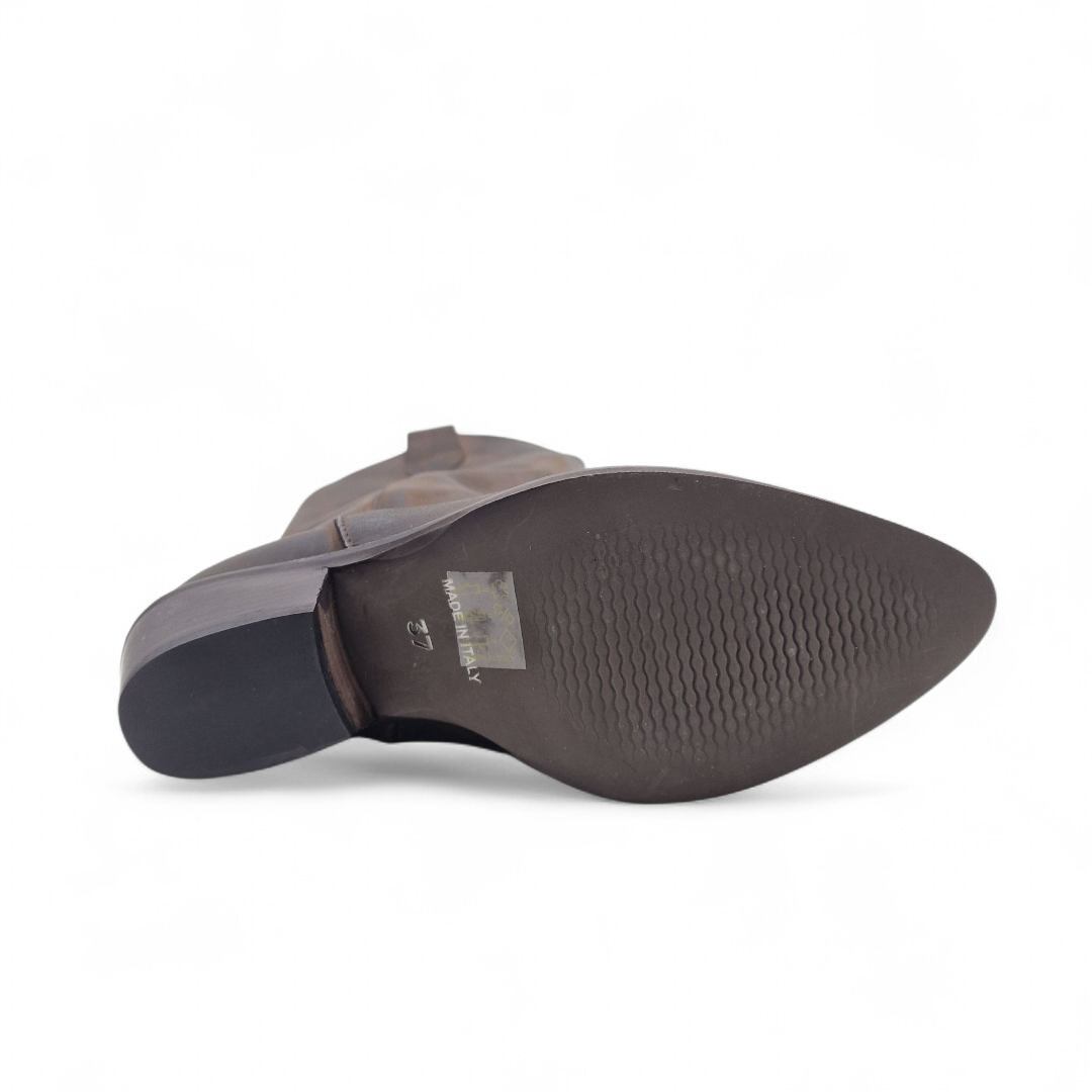Stivale Donna Texano in Pelle Nabuk Marrone
