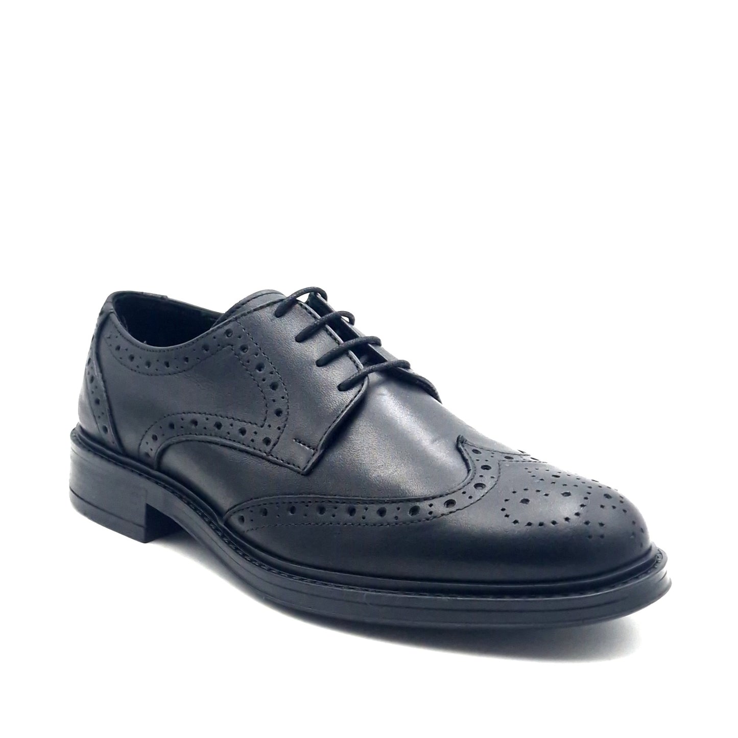 Derby Uomo Monogramma Scarpine Italiane in Pelle Nero