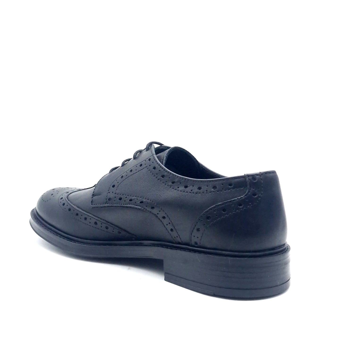 Derby Uomo Monogramma Scarpine Italiane in Pelle Nero