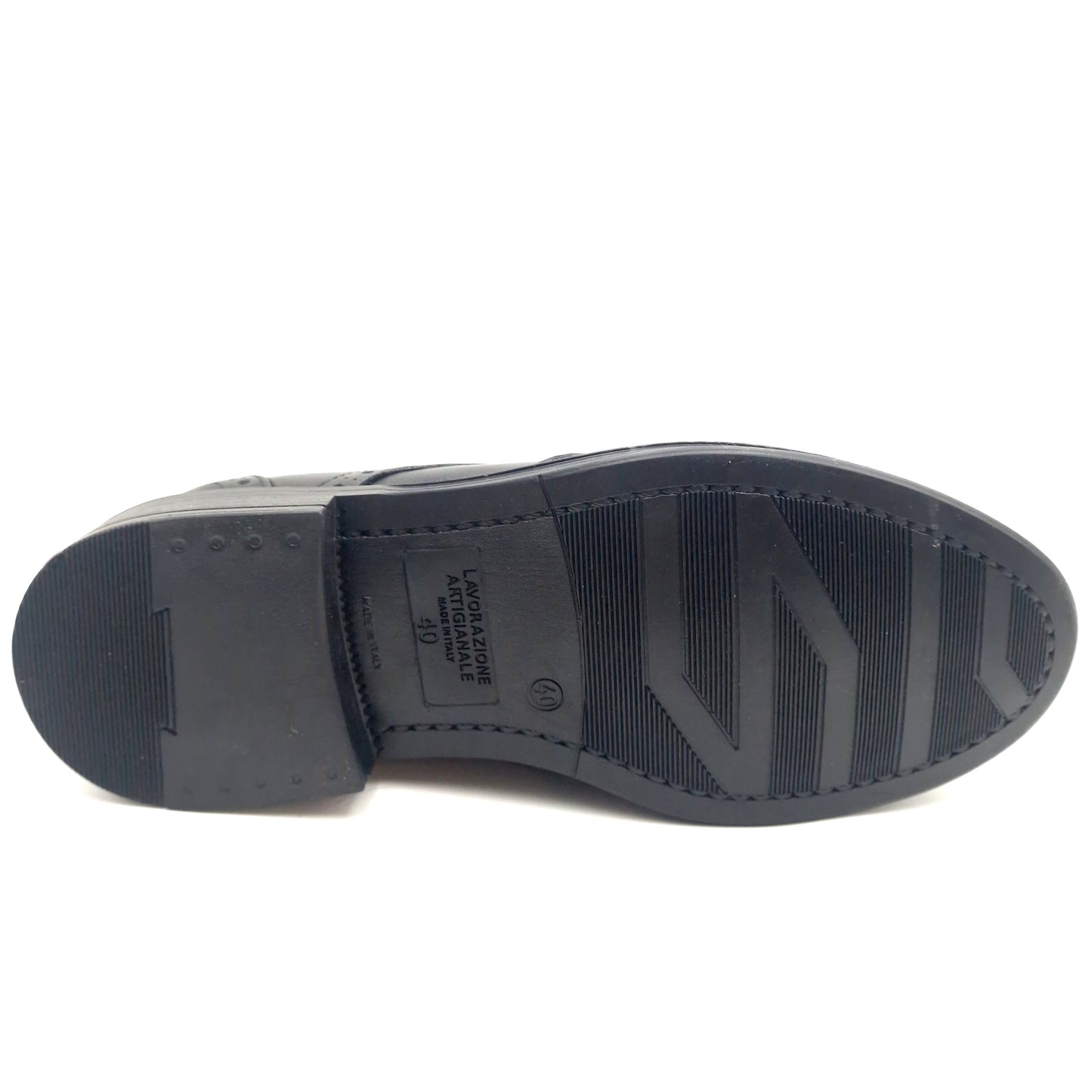 Derby Uomo Monogramma Scarpine Italiane in Pelle Nero