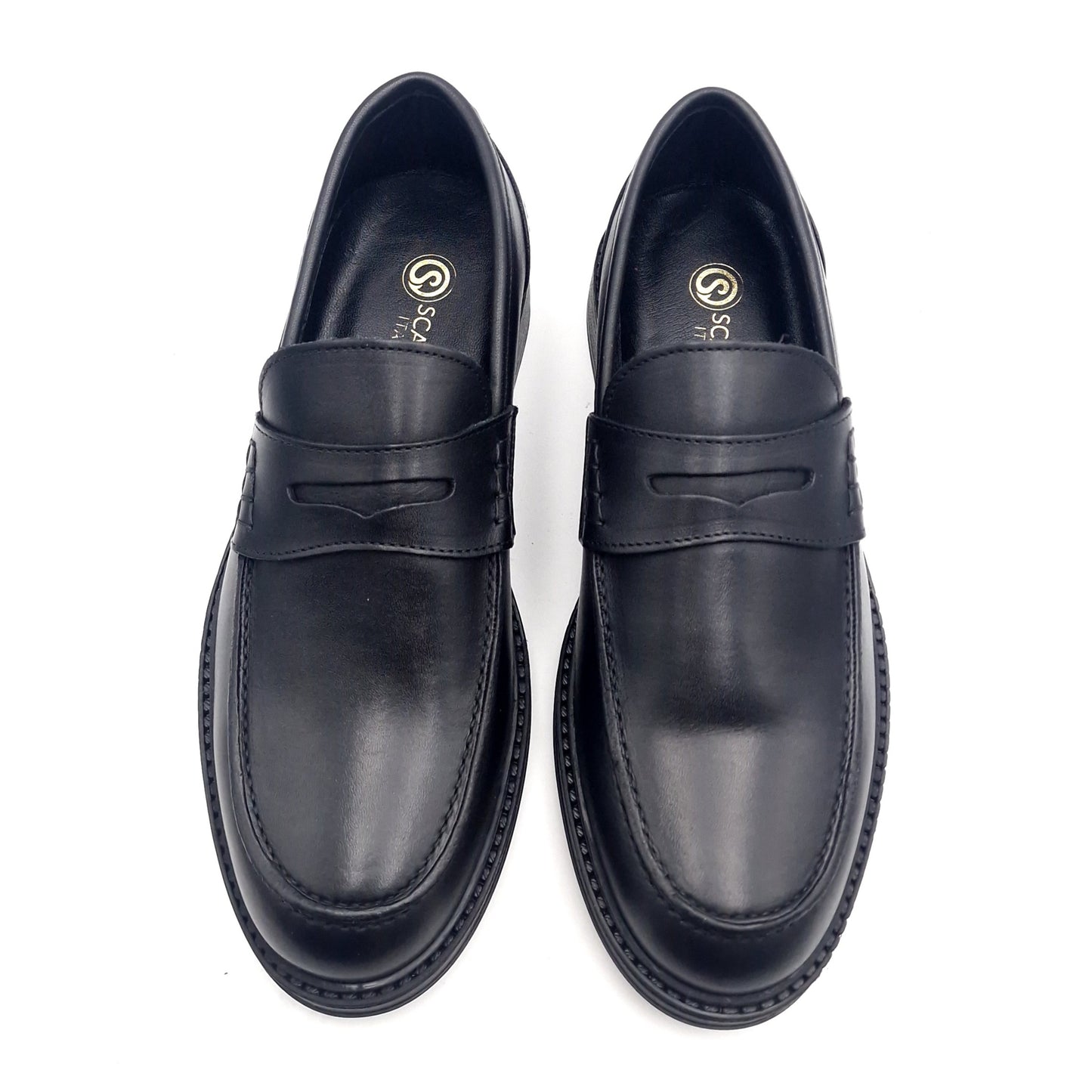 Mocassino Uomo Scarpine Italiane in Pelle Nero