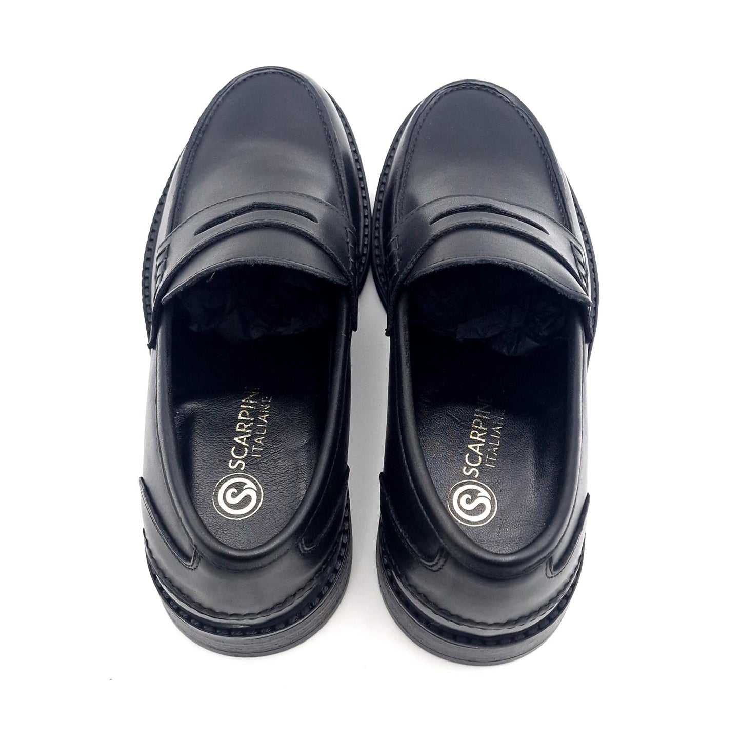 Mocassino Uomo Scarpine Italiane in Pelle Nero