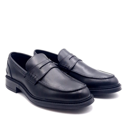 Mocassino Uomo Scarpine Italiane in Pelle Nero