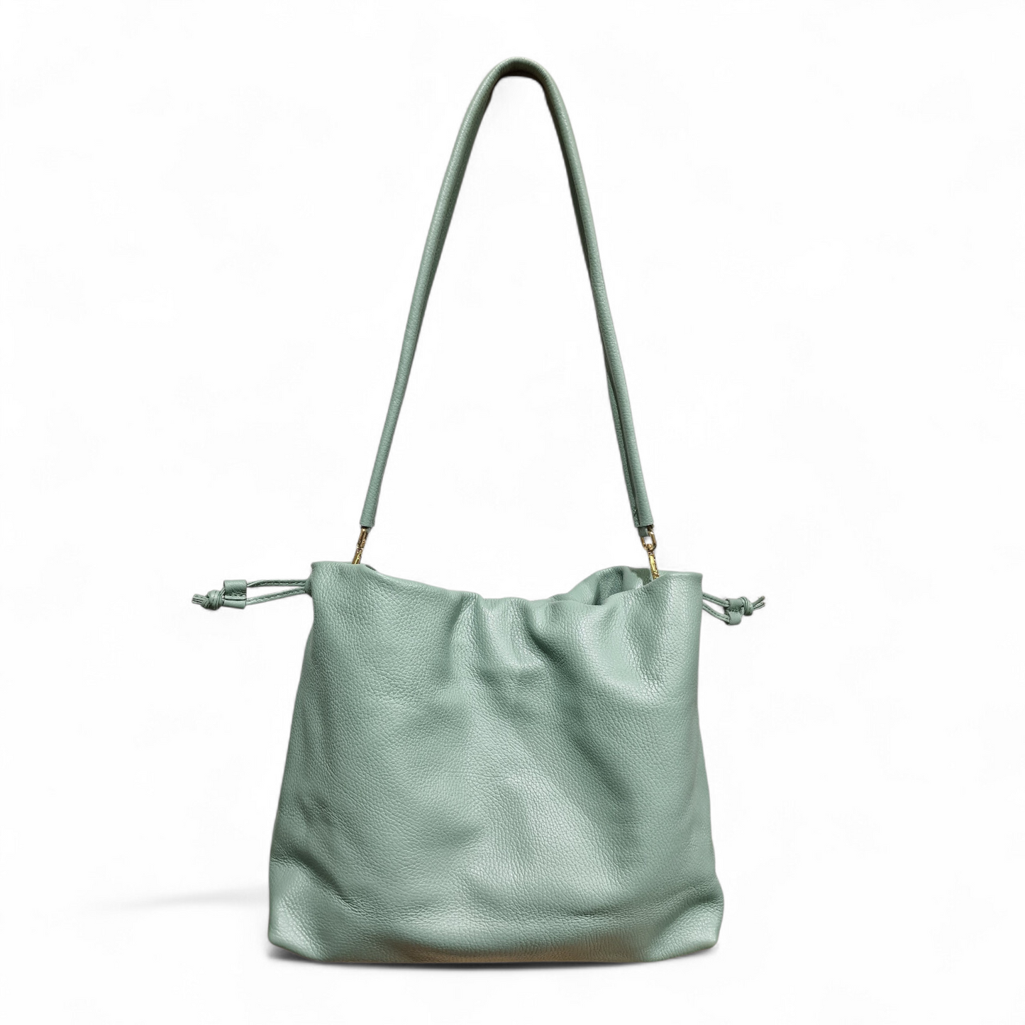 Borsa a Spalla in Pelle Irina con Chiusura a Coulisse e Tracolla