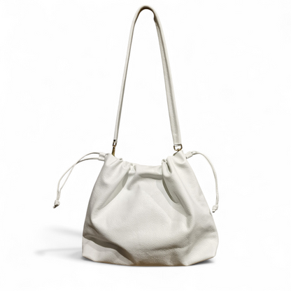 Borsa a Spalla in Pelle Irina con Chiusura a Coulisse e Tracolla