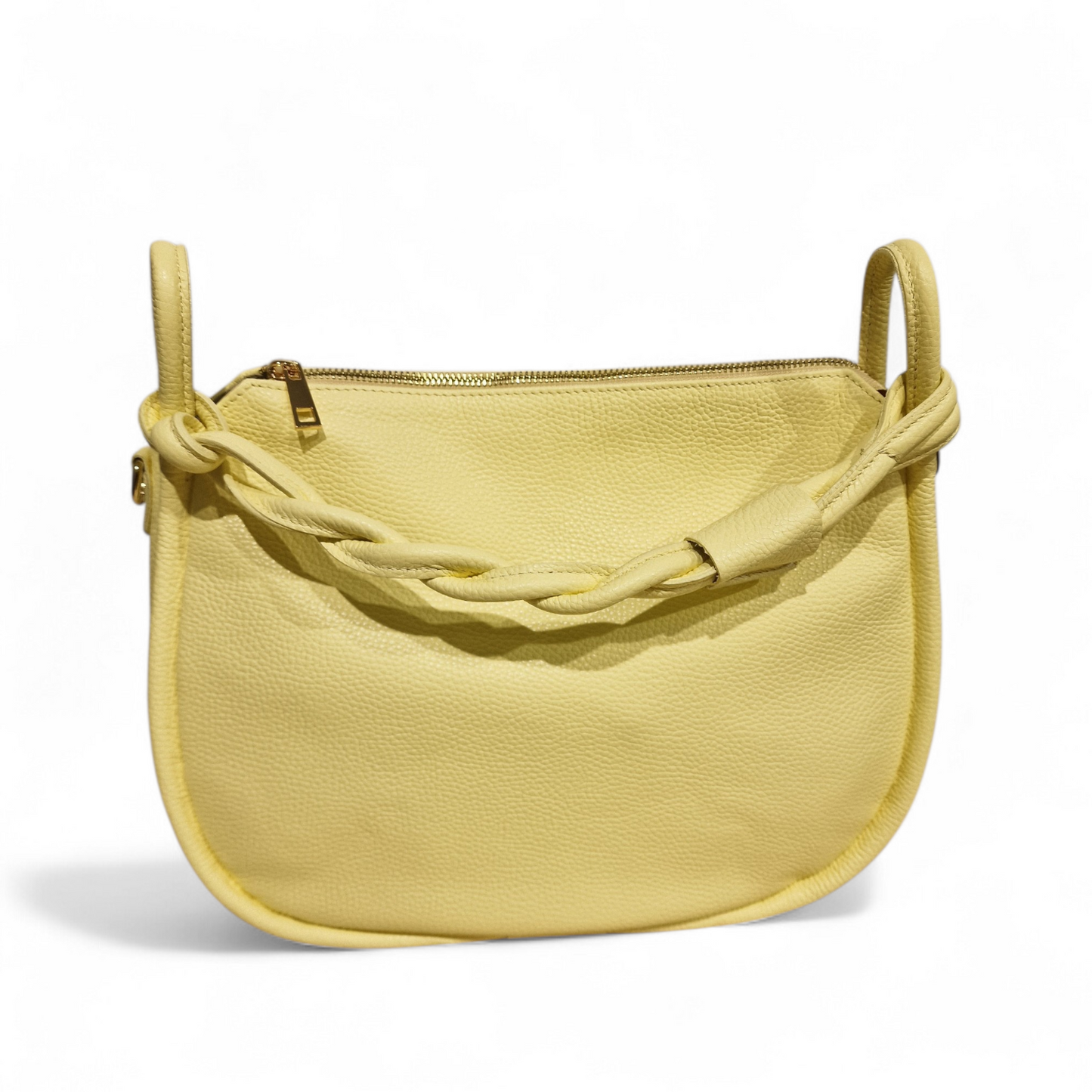 Borsa a Spalla in Pelle Linda con Manico Intrecciato