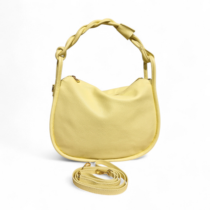 Borsa a Spalla in Pelle Linda con Manico Intrecciato