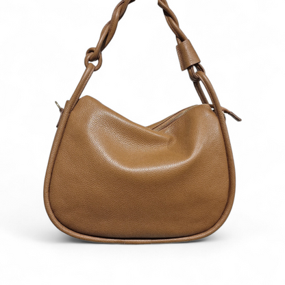 Borsa a Spalla in Pelle Linda con Manico Intrecciato