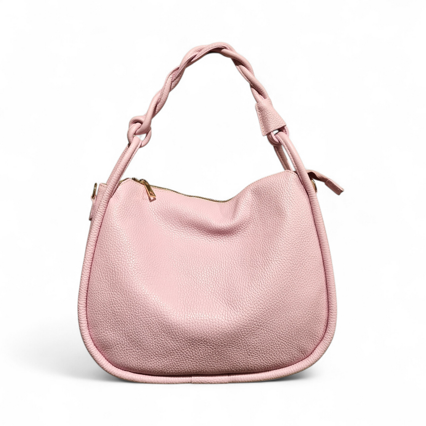 Borsa a Spalla in Pelle Linda con Manico Intrecciato