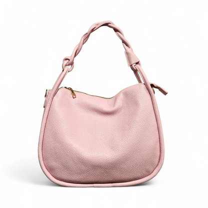 Borsa a Spalla in Pelle Linda con Manico Intrecciato
