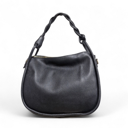 Borsa a Spalla in Pelle Linda con Manico Intrecciato
