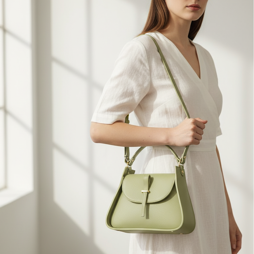 Borsa a Mano con tracolla regolabile in Pelle Calipso