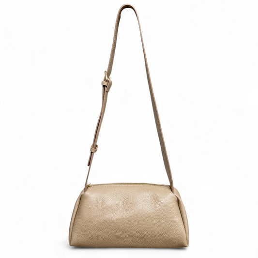 TAKEASY Borsa A Tracolla Piccola In Vera Pelle Donna – Made In Italy, Beige - 2