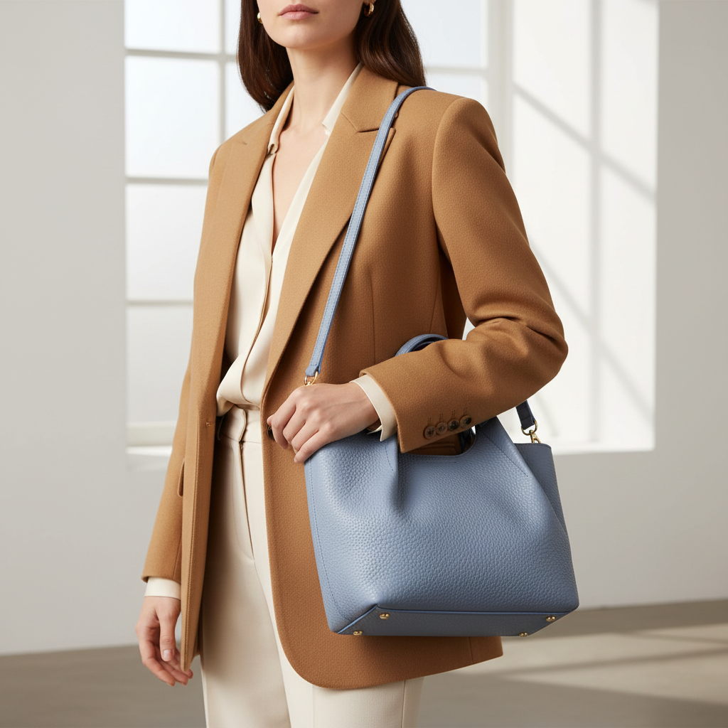 Borsa a Spalla in Pelle Bea con Pochette Interna