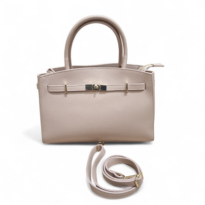 Borsa a Mano Grace in Pelle - Lady Bag con Chiusura Turn-Lock e Tracolla