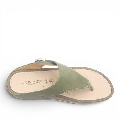 Sandalo Donna Scalzato con zeppa Grunland Infradito Oliva